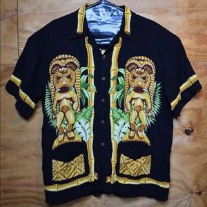 La Rocka London BC Ethic TIKI Hawaiian Shirt Sz M